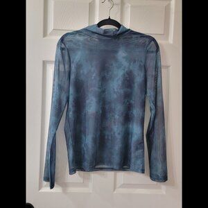 Anthropologie Mesh Turtle Neck Long-Sleeved Shirt EUC!